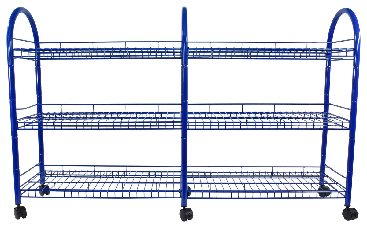 METAL MOBILE LEVELED LIBRARY RACK