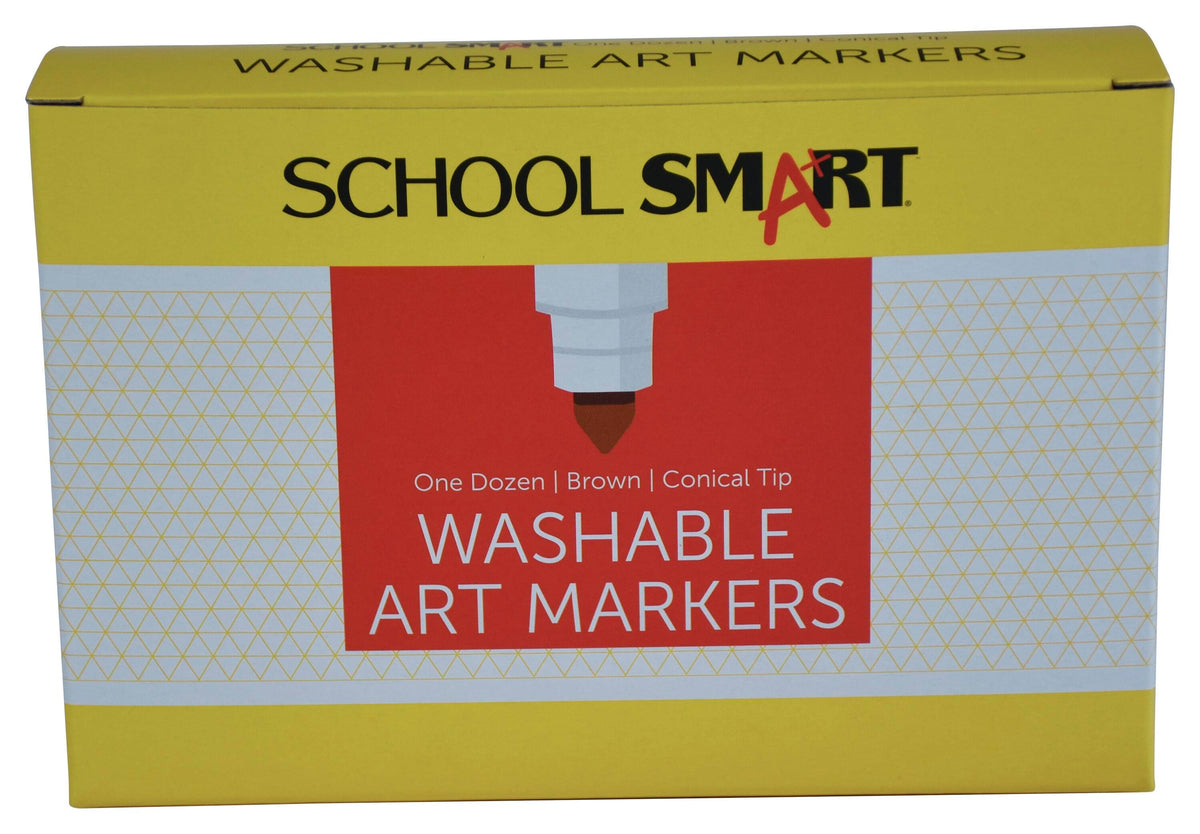 MARKERS WASH SCHOOL SMART CONICAL BROWN PACK OF 12