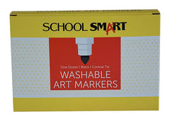 MARKERS WASH SCHOOL SMART CONICAL BLACK PACK OF 12