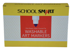MARKERS WASH SCHOOL SMART CONICAL BLUE PACK OF 12