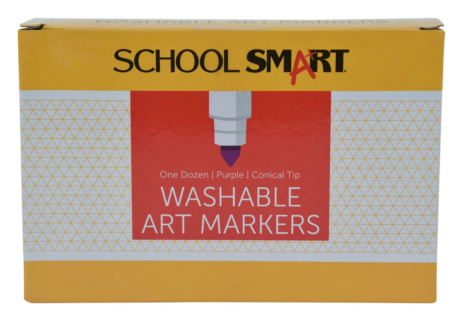 MARKERS WASH SCHOOL SMART CONICAL PURPLE PACK OF 12