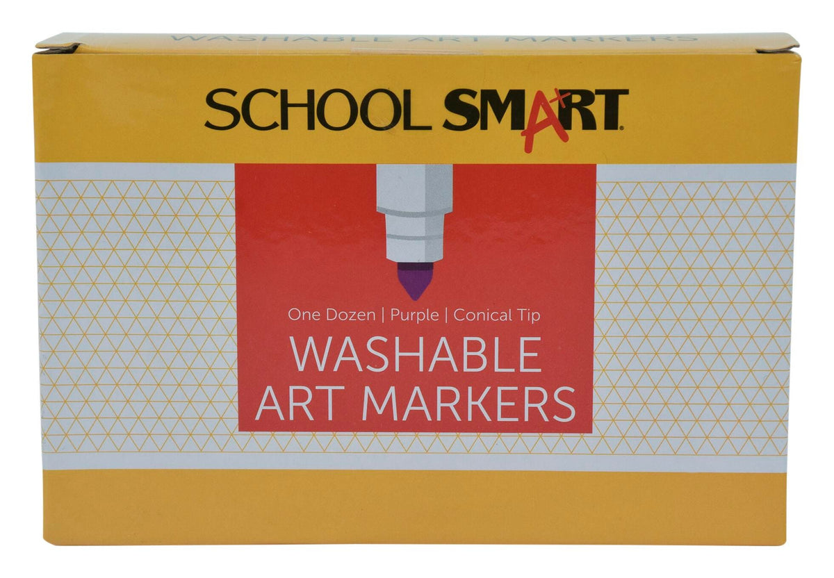 MARKERS WASH SCHOOL SMART CONICAL PURPLE PACK OF 12