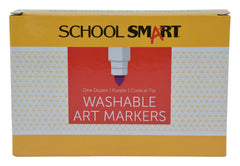 MARKERS WASH SCHOOL SMART CONICAL PURPLE PACK OF 12