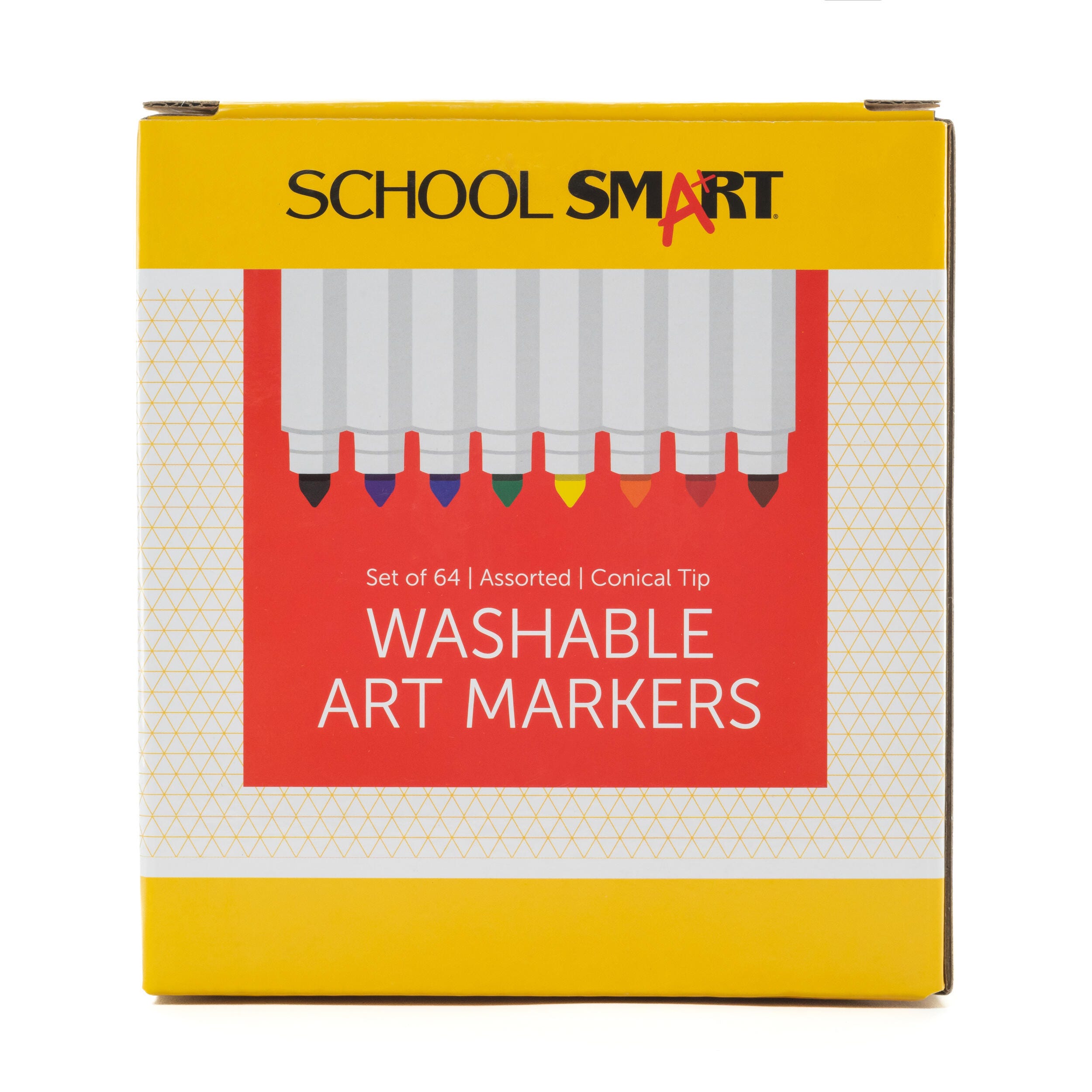 MARKERS WASH SCHOOL SMART CONICAL ASST COLORS SET OF 64