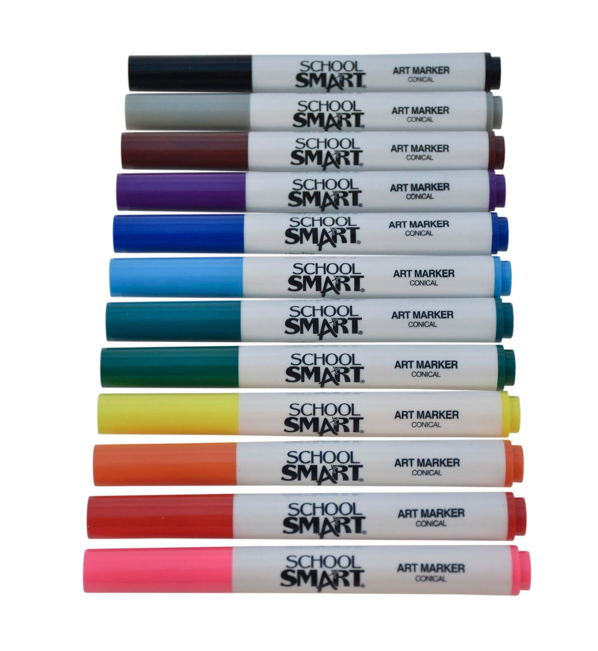 MARKERS ART SCHOOL SMART CONICAL ASST COLORS SET OF 12