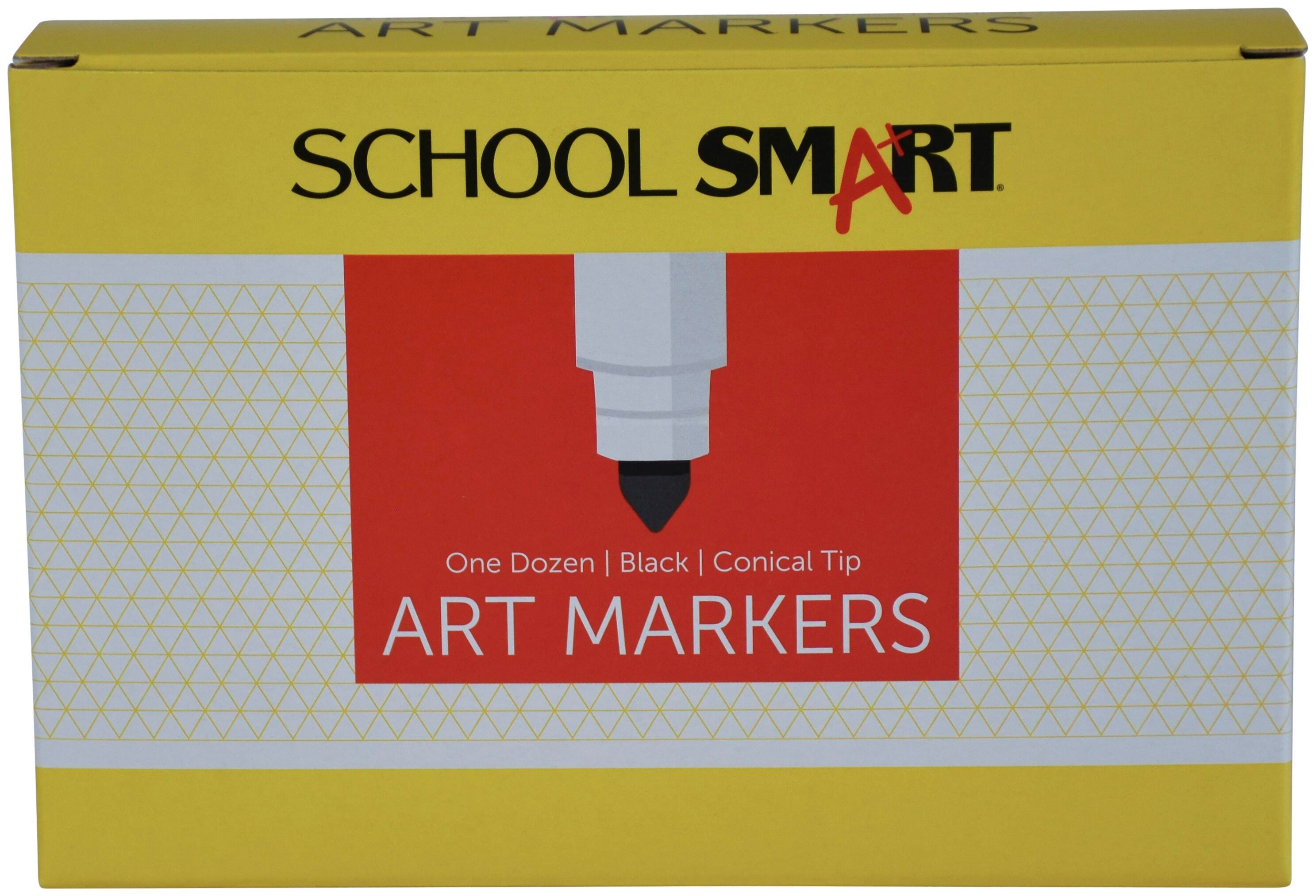 MARKERS ART SCHOOL SMART CONICAL BLACK PACK OF 12