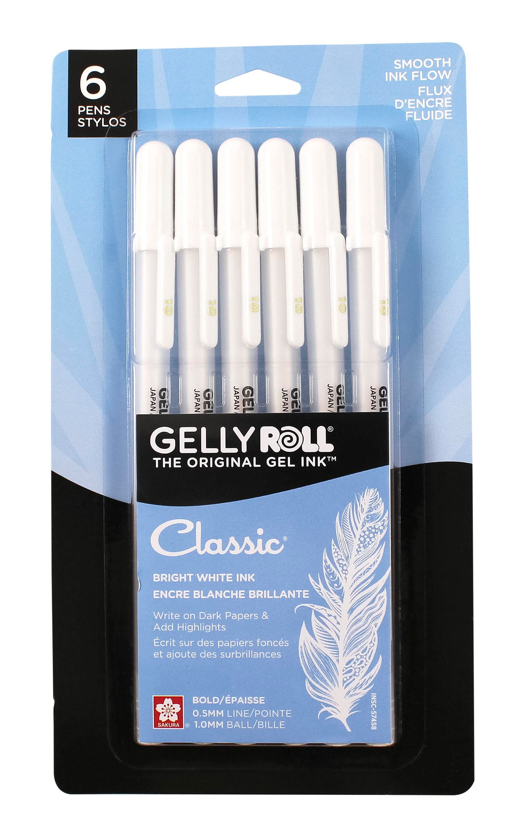PEN GELLY ROLL CLASSIC 1.0MM WHITE PACK OF 6