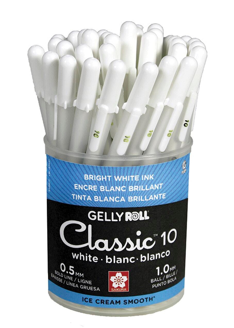 PEN GELLY ROLL CLASSIC 1.0MM WHITE PACK OF 36