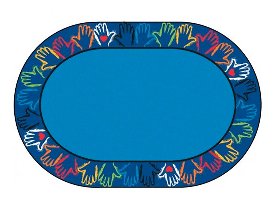 CARPETS FOR KIDS - PREMIUM HANDS TOGETHER - 6 FT X 9 FT OVAL