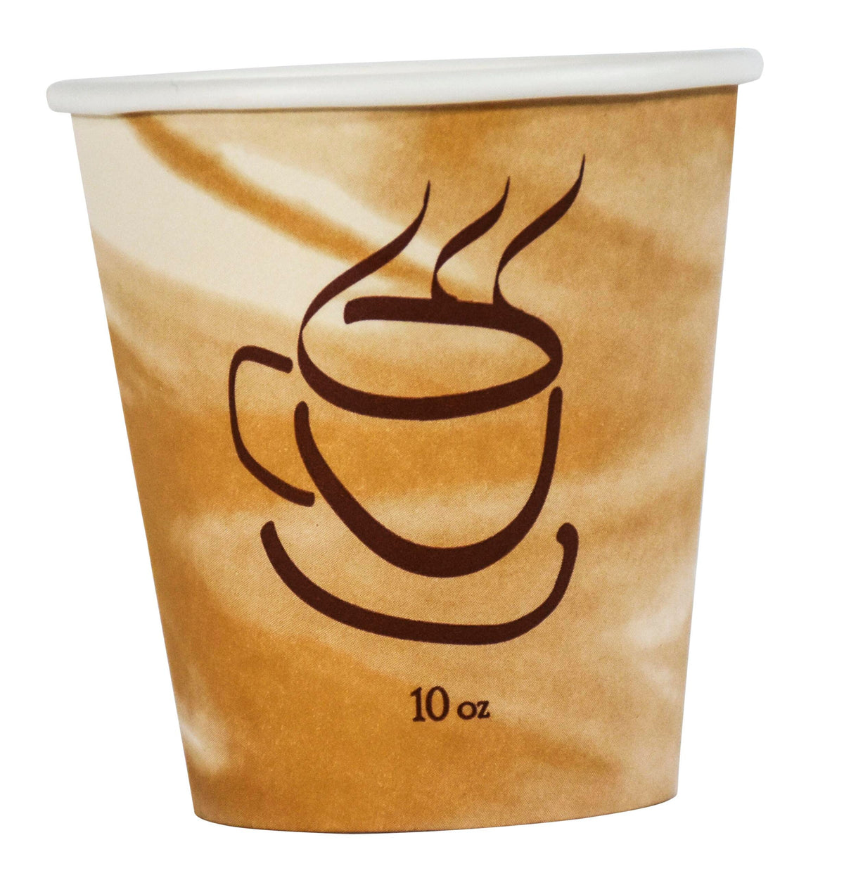 CUPS - PAPER HOT CUPS COFFEE DESIGN SQUAT 10 OZ PACKED 20/50S