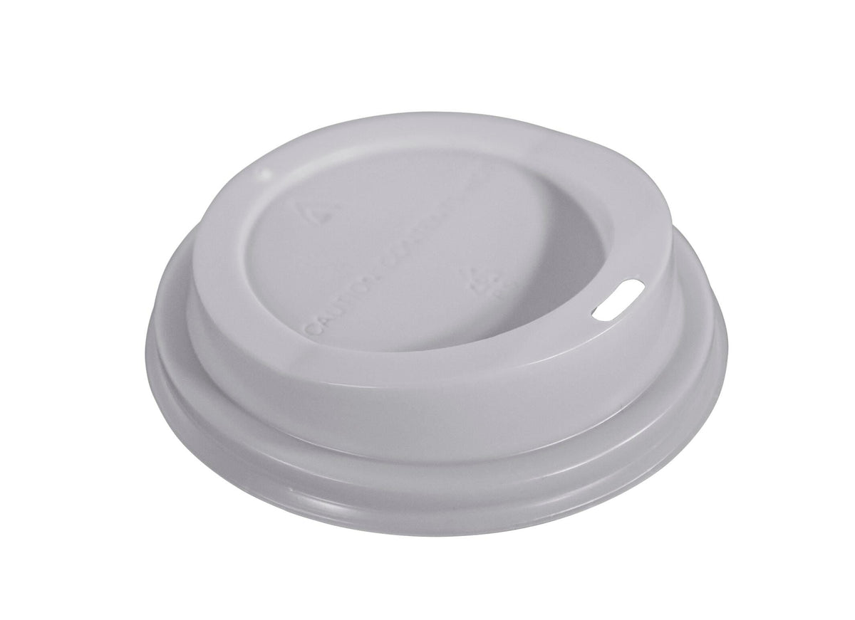 LIDS - DOME COFFEE LID - WHITE - SIP THROUGH 100/BAG