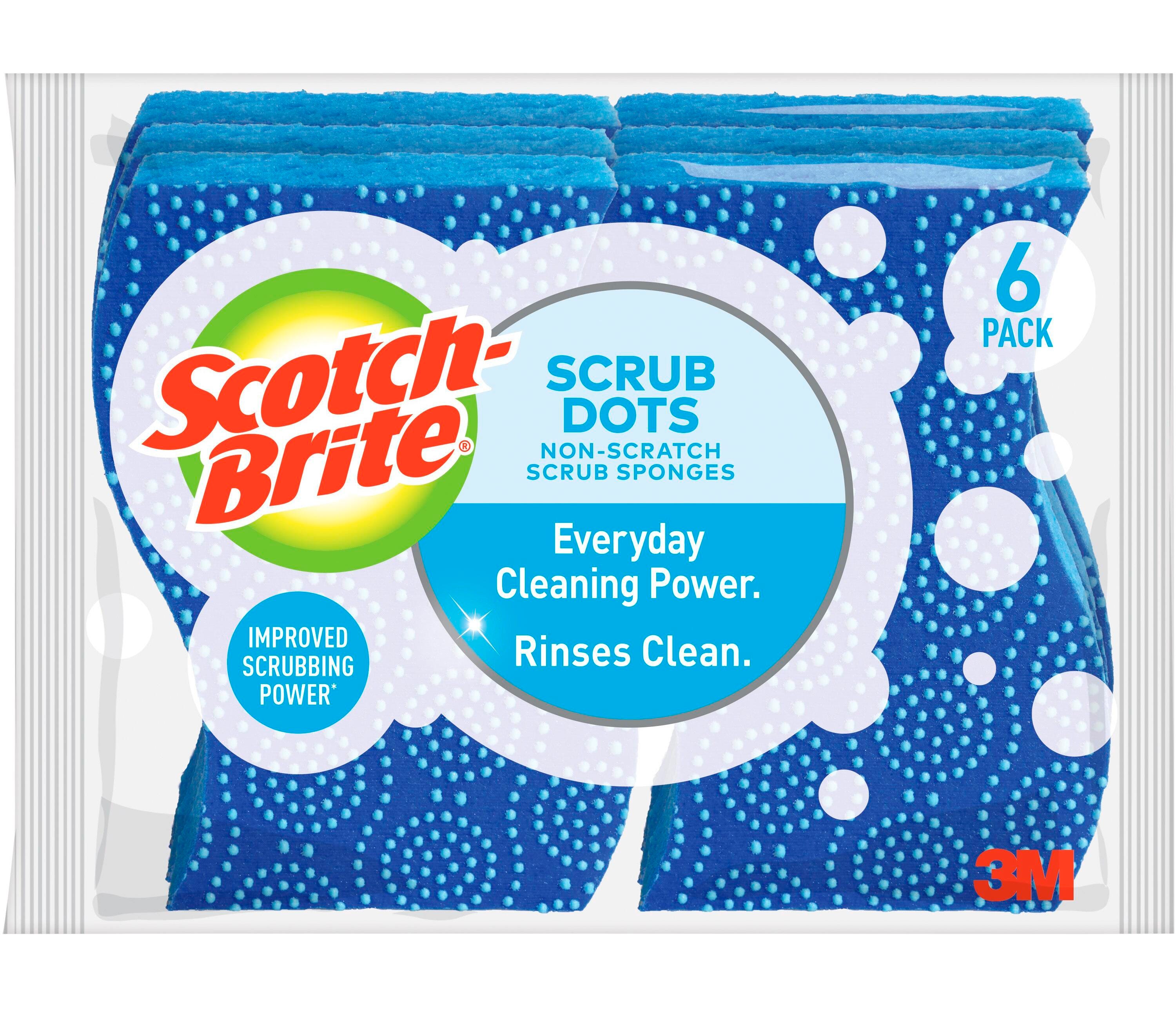 SPONGE - SCOTCH-BRITE SCRUB DOTS NON-SCRATCH SCRUB - PACK OF 6