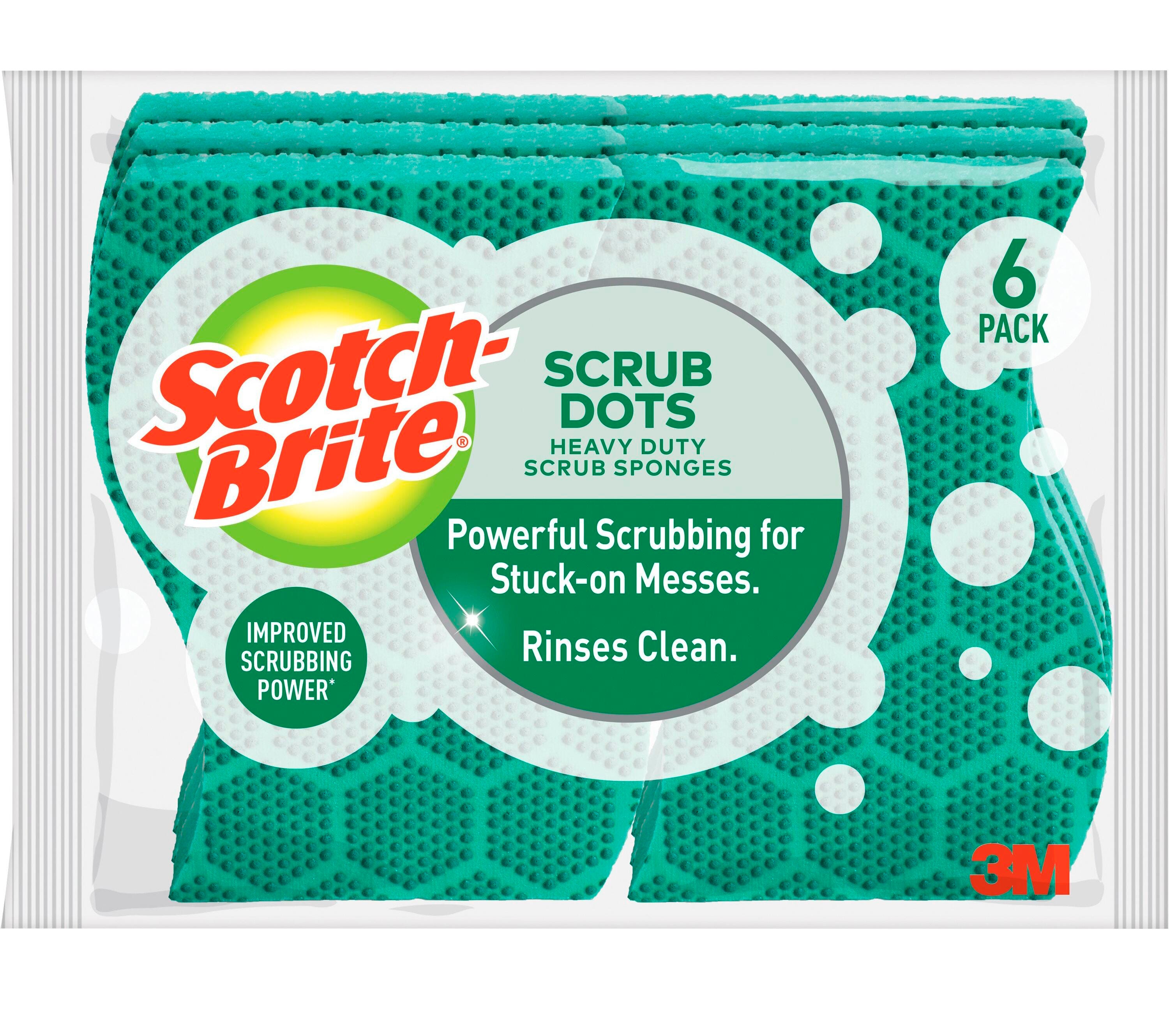 SPONGE - SCOTCH-BRITE SCRUB DOTS HEAVY DUTY SCRUB - PACK OF 6