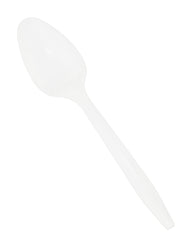 SPOONS - TEA SPOON PP WHITE PLASTIC MEDIUM WEIGHT - CASE OF 1000