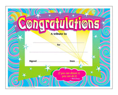 CERTIFICATE OF CONGRATULATIONS - COLORFUL CLASSICS-PACK OF 30