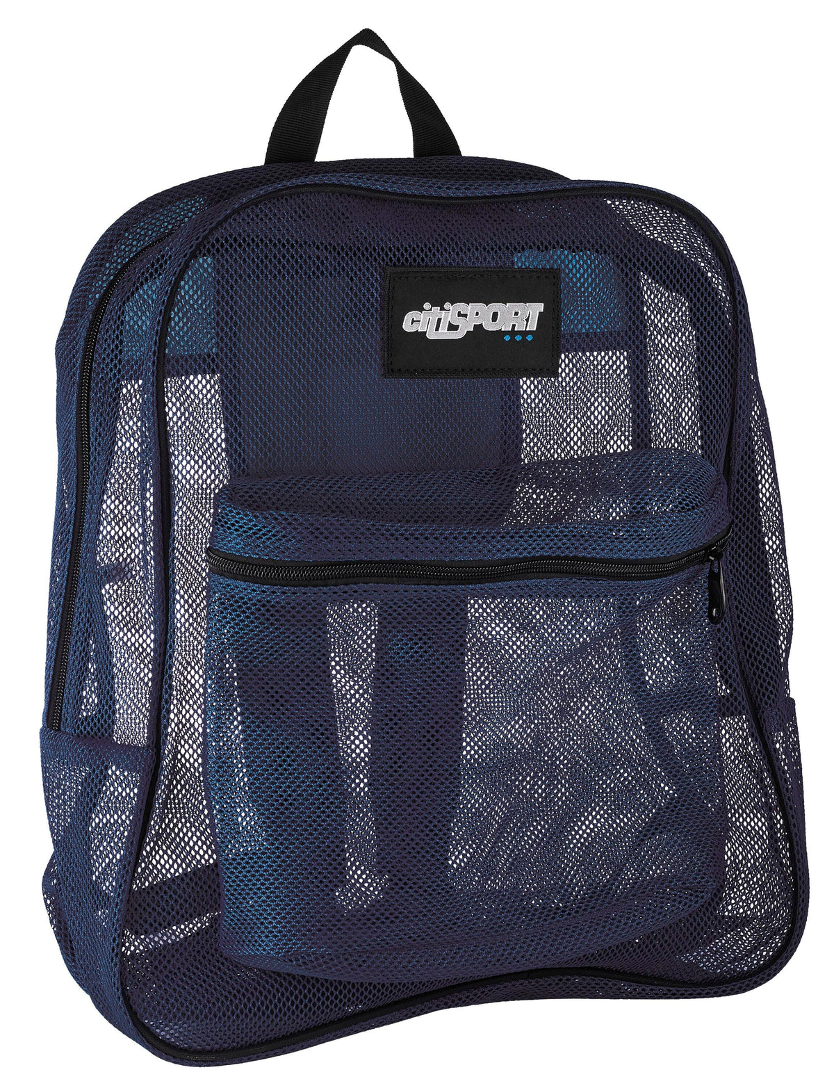 BACKPACK - DURABLE MESH MATERIAL WITH FRONT ZIPPER POCKET AND PADDED STRAPS - NAVY