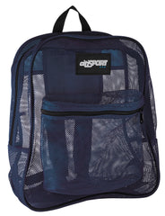 BACKPACK - DURABLE MESH MATERIAL WITH FRONT ZIPPER POCKET AND PADDED STRAPS - NAVY