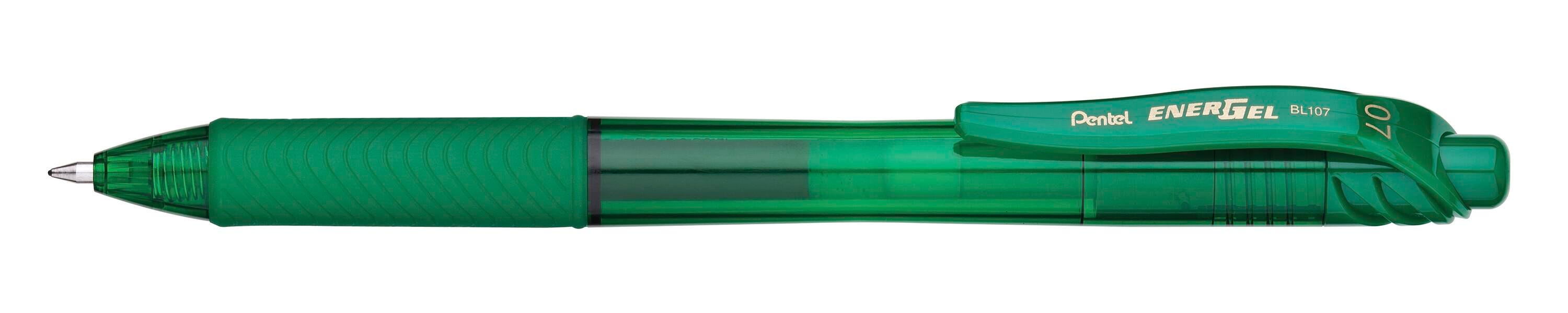 PEN GEL ENERGEL-X RETRACTABLE .7MM GREEN PACK OF 12