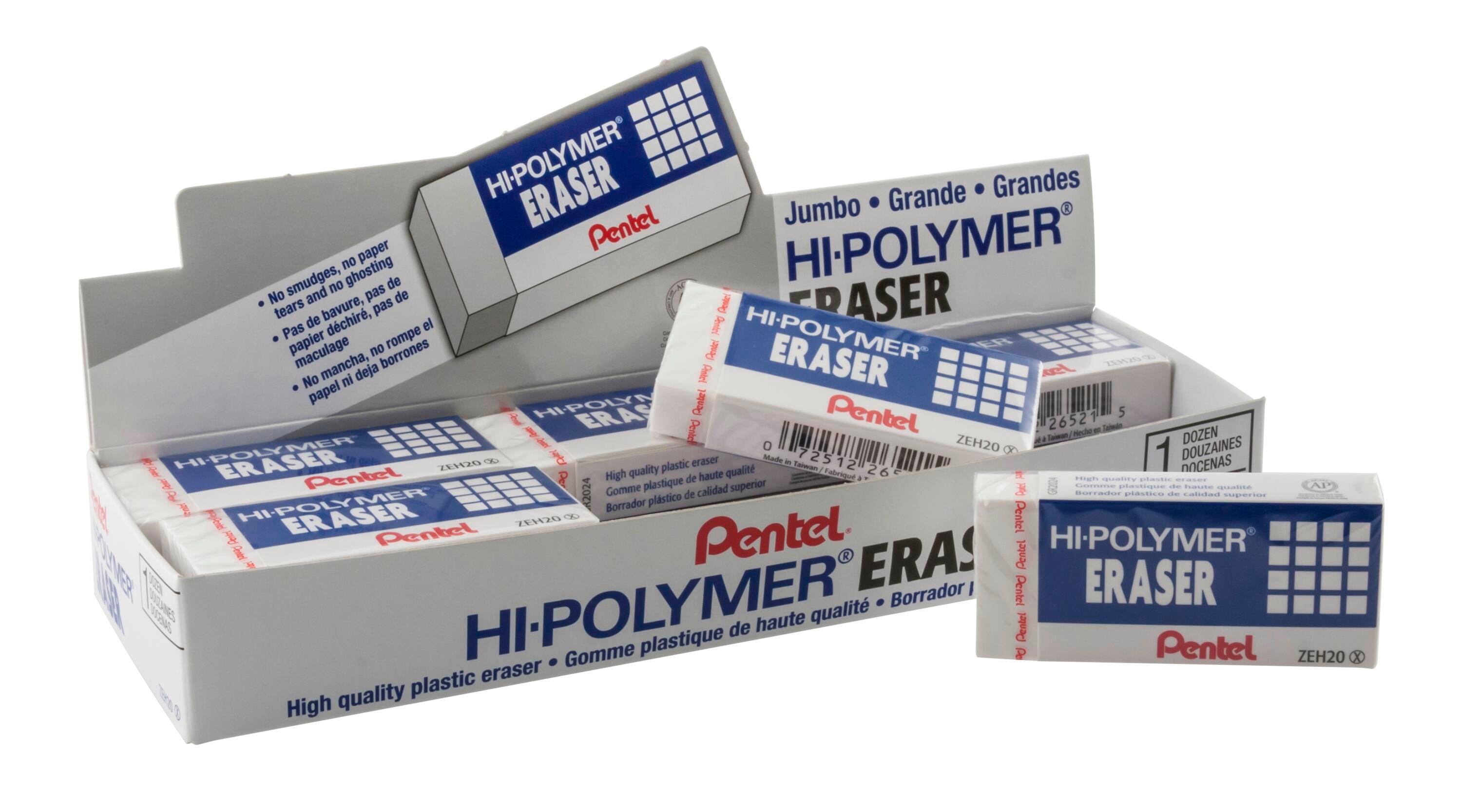 ERASER PENTEL HI-POLYMER JUMBO PACK OF 12