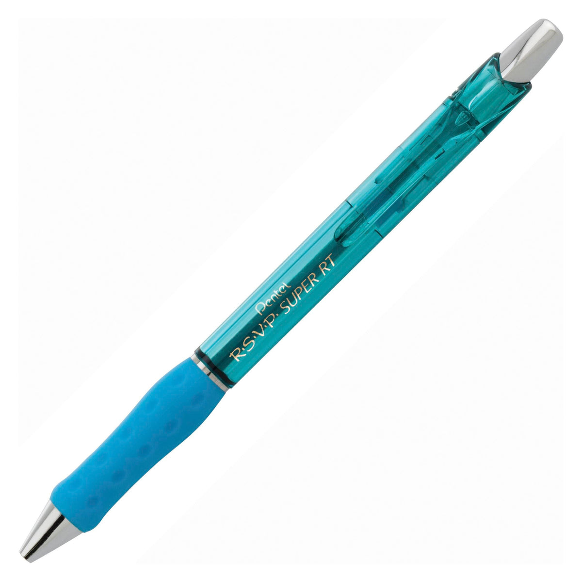 PEN BALLPOINT RSVP SUPER RT FINE 0.7MM SKY BLUE PACK OF 12