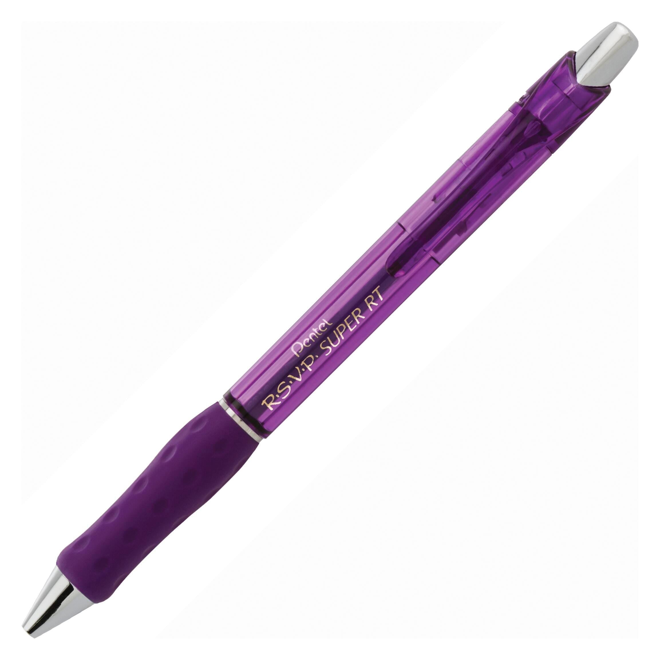 PEN BALLPOINT RSVP SUPER RT FINE 0.7MM VIOLET PACK OF 12