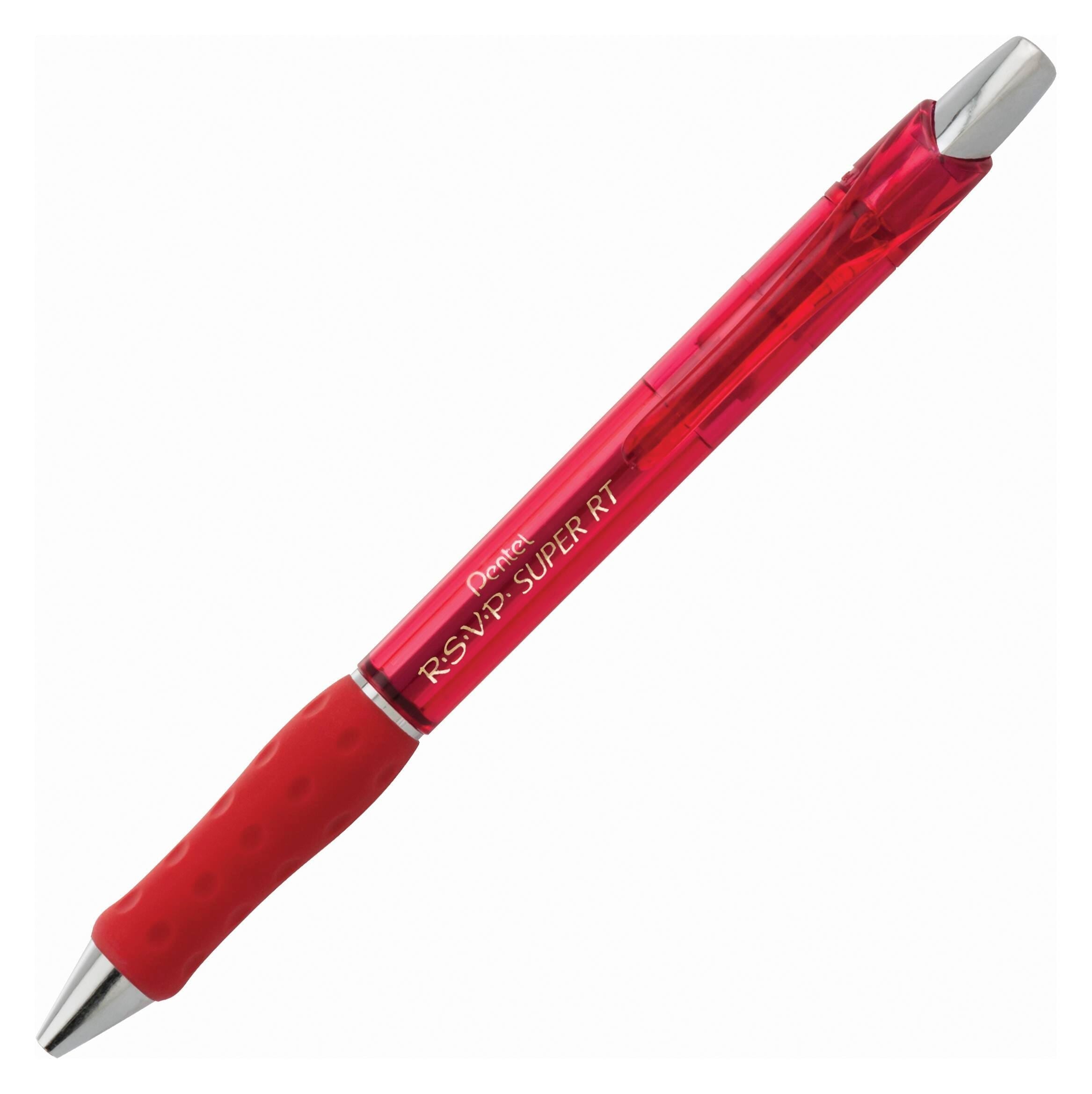 PEN BALLPOINT RSVP SUPER RT FINE 0.7MM RED PACK OF 12