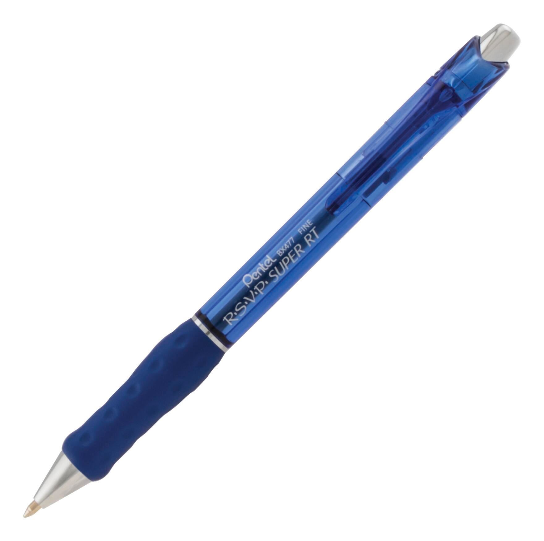 PEN BALLPOINT RSVP SUPER RT FINE 0.7MM BLUE PACK OF 12