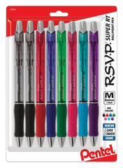 PEN BALLPOINT RSVP SUPER RT MEDIUM 1.0MM ASST SET OF 8