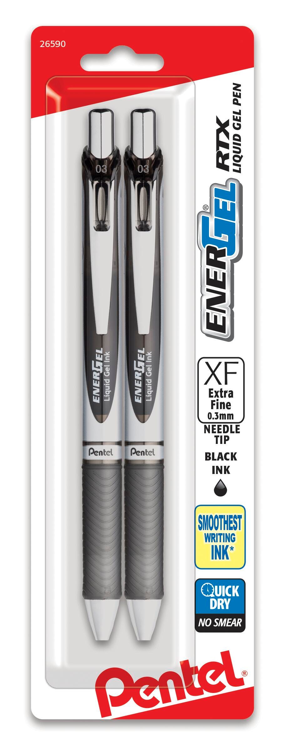 PEN ENERGEL RTX EXTRA FINE 0.3MM BLACK PACK OF 2