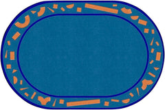 CHILDCRAFT - CARPETS - BUILDING BLOCKS - OVAL - 6 FT X 9 FT - SPECIFY CARPET COLOR
