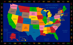 CHILDCRAFT - CARPETS - GEOGRAPHY UNITED STATES OF AMERICA - RECTANGLE - 6 FT X 9 FT