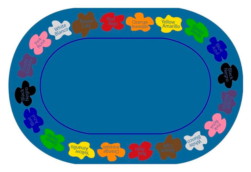 CHILDCRAFT - CARPETS - LEARN YOUR COLORS BILINGUAL - OVAL - 4 FT X 6 FT