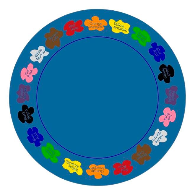 CHILDCRAFT - CARPETS - LEARN YOUR COLORS BILINGUAL - ROUND - 6 FT DIA