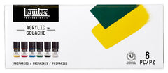PAINT ACRYLIC GOUACHE LIQUITEX ASST PRIMARY COLORS 0.74 OZ SET OF 6