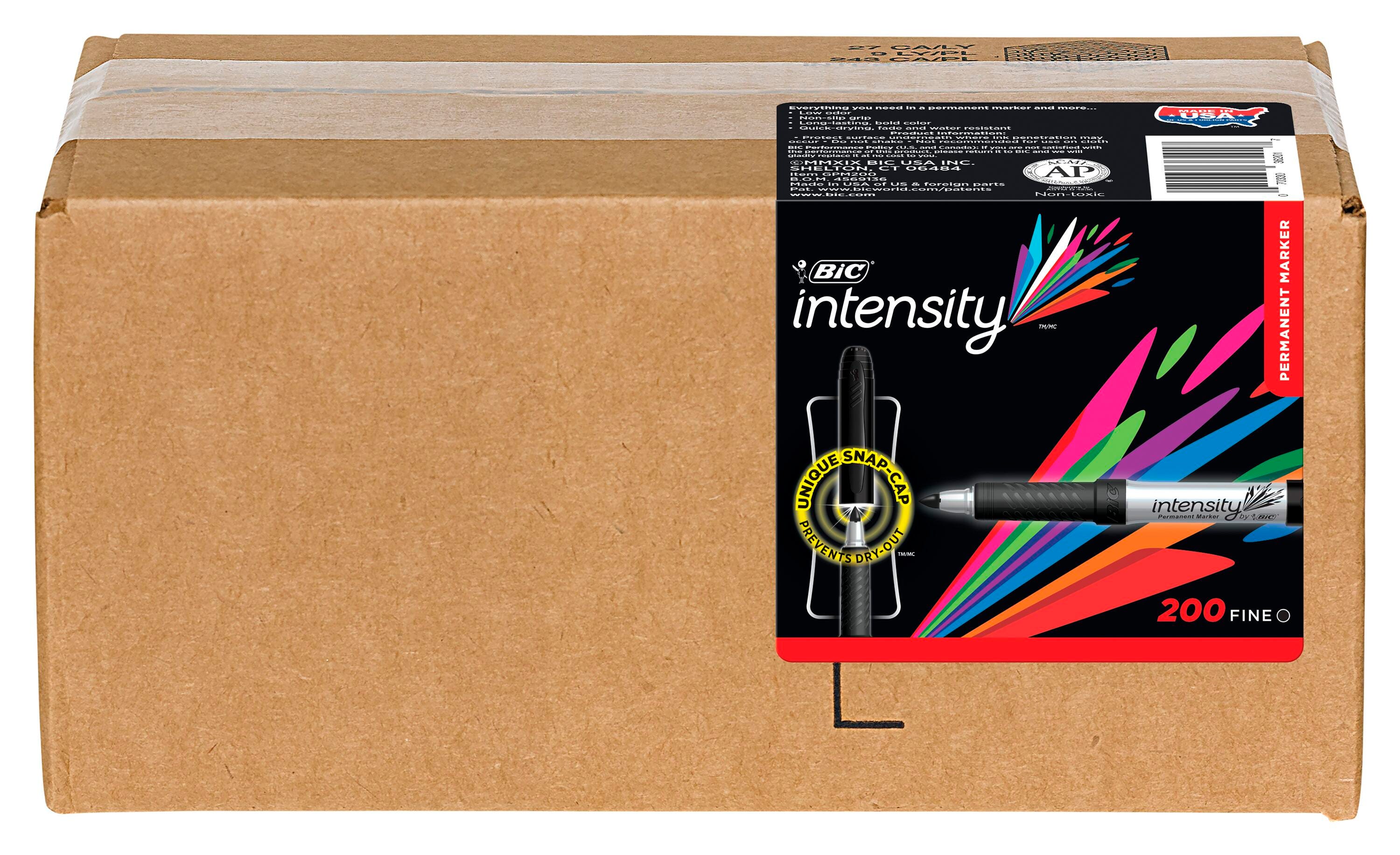 MARKER PERMANENT INTENSITY FINE BLACK BULK CASE OF 200