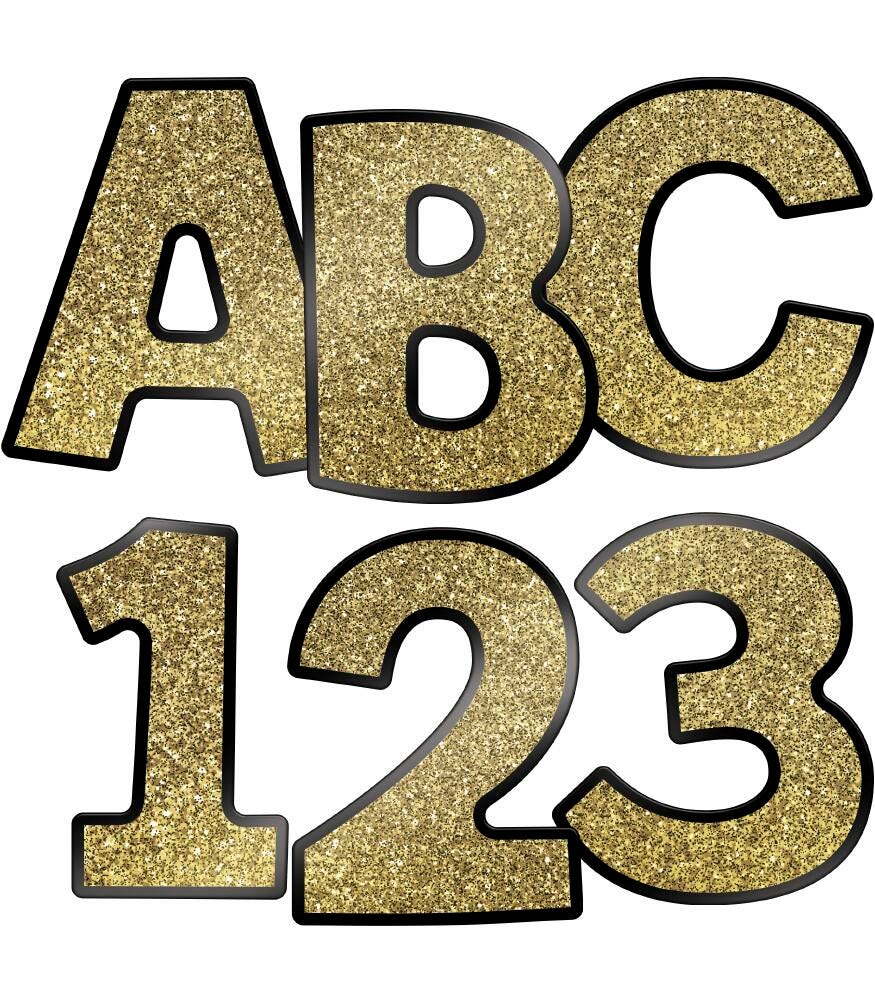 LETTERS EZ CARSON DELLOSA GOLD GLITTER SET OF 219