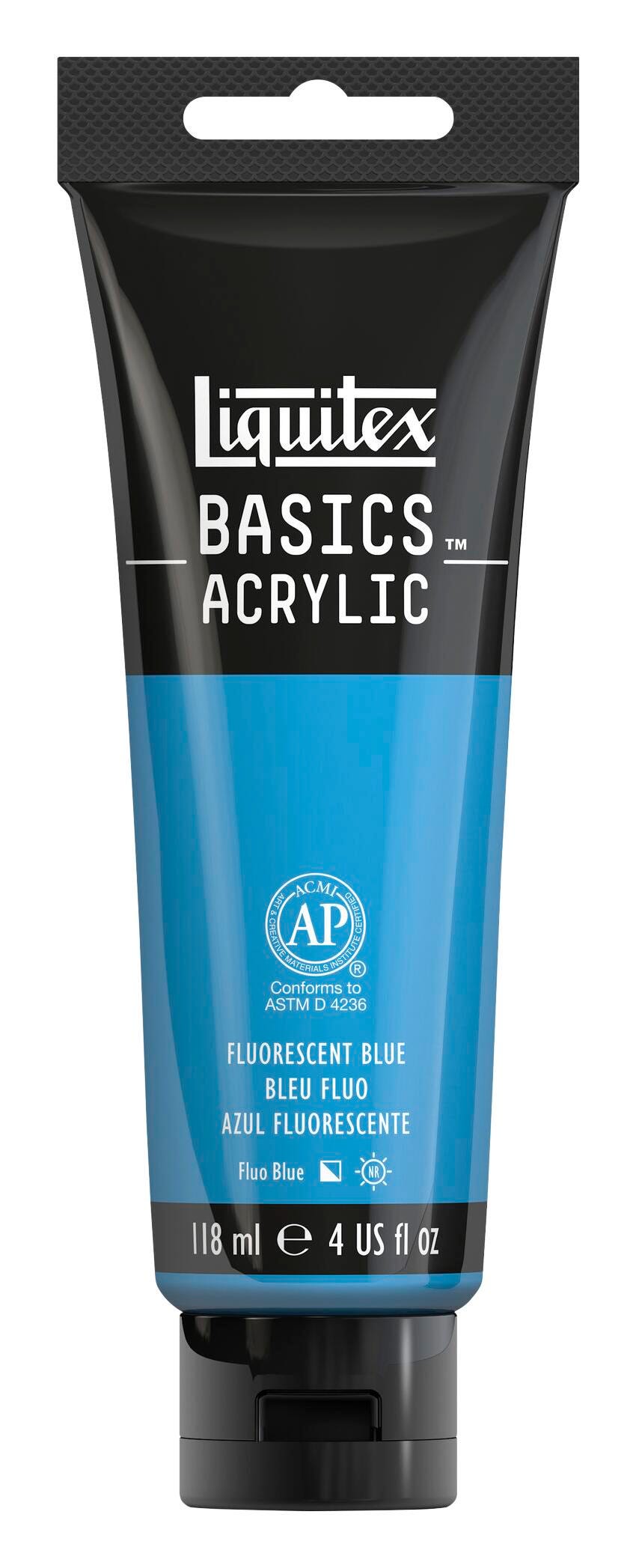 PAINT ACRYLIC LIQUITEX BASICS FLOURESCENT BLUE 4 OZ