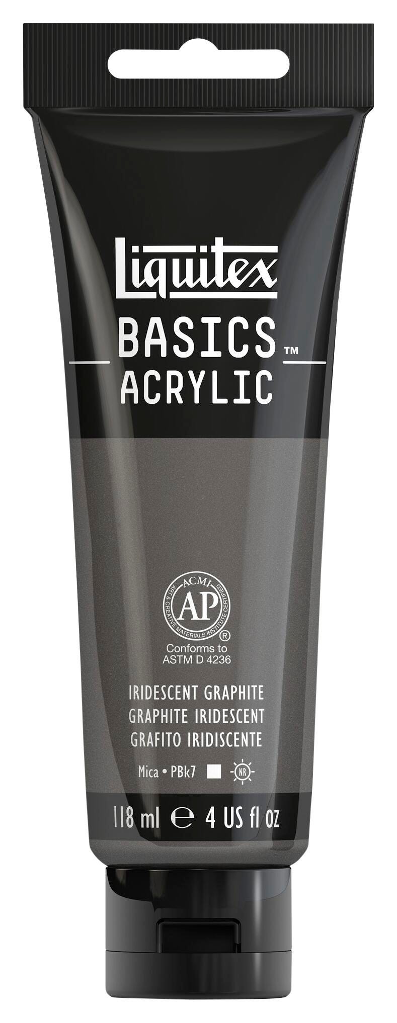 PAINT ACRYLIC LIQUITEX BASICS IRIDESCENT GRAPHITE 4 OZ