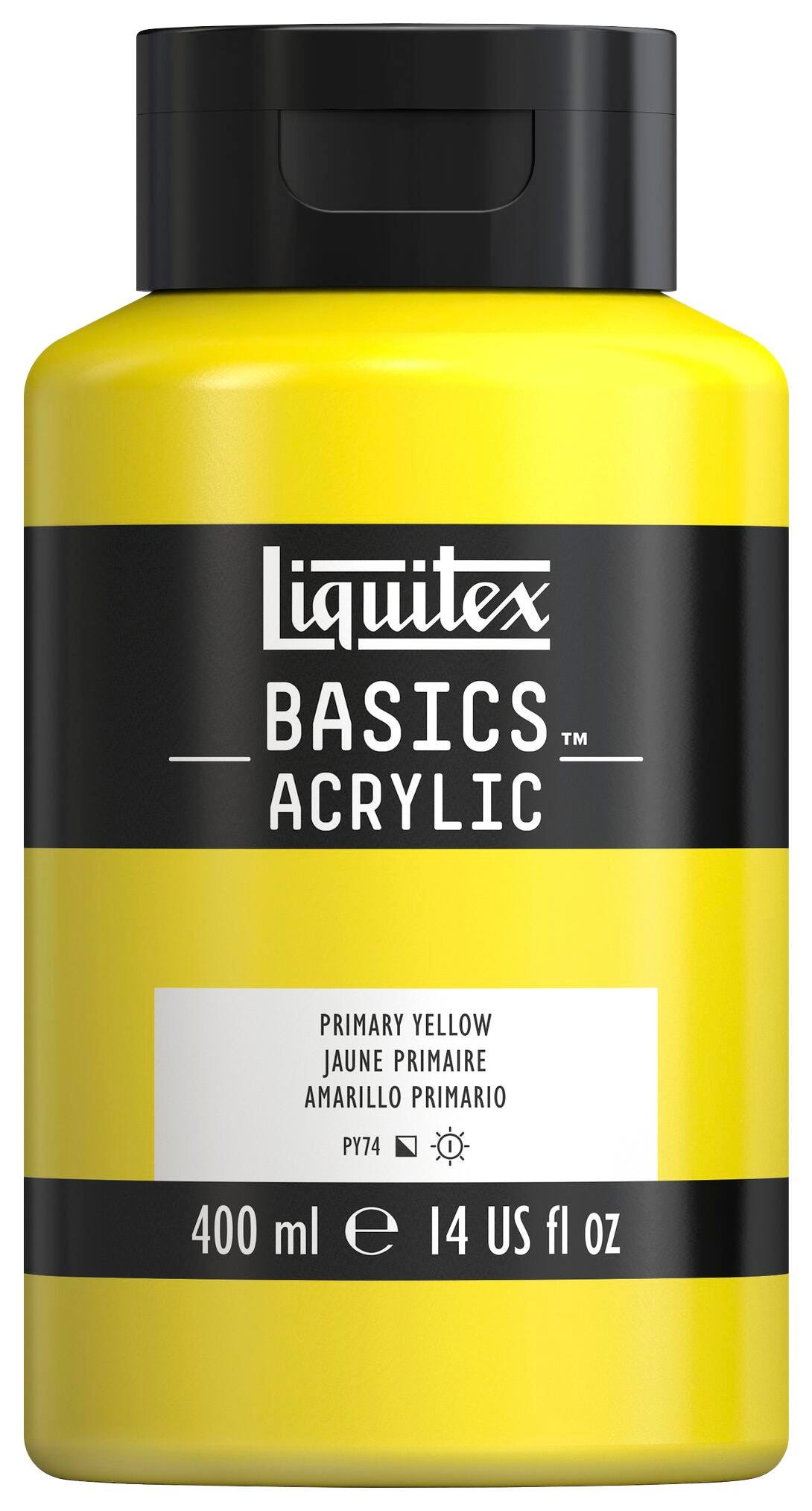 PAINT ACRYLIC LIQUITEX BASICS PRIMARY YELLOW 14 OZ