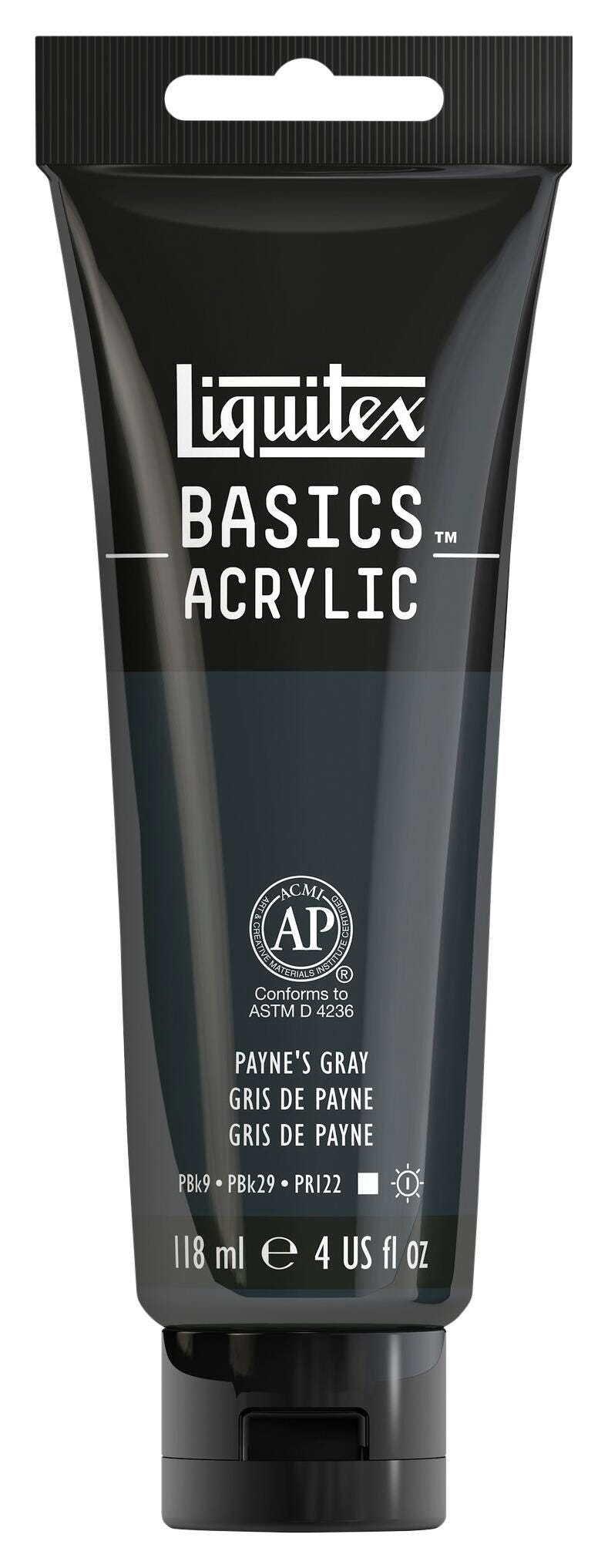 PAINT ACRYLIC LIQUITEX BASICS PAYNES GRAY 4 OZ