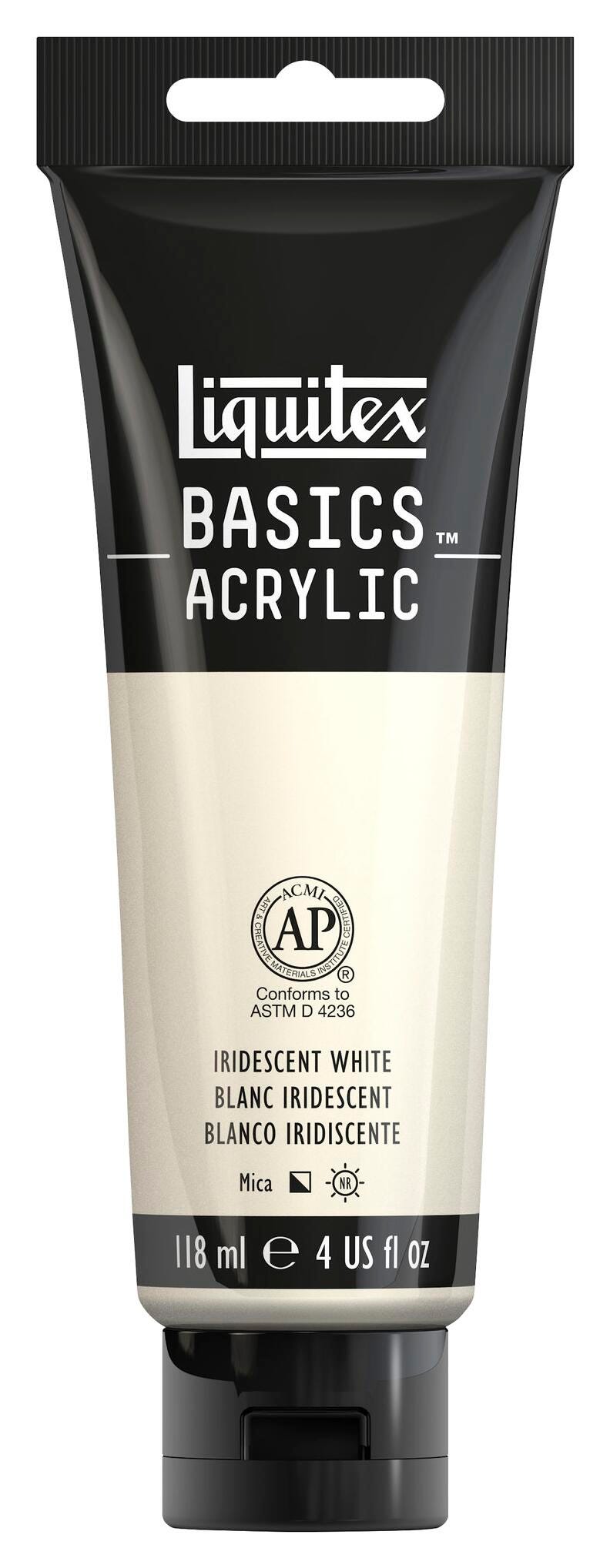 PAINT ACRYLIC LIQUITEX BASICS IRIDESCENT WHITE 4 OZ