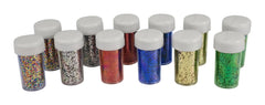 GLITTER 3/4 OZ ASST COLORS SCHOOL SMART SET OF 12