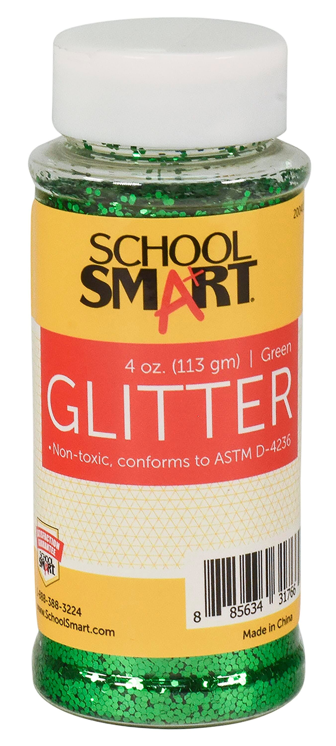 GLITTER 4 OZ GREEN SCHOOL SMART