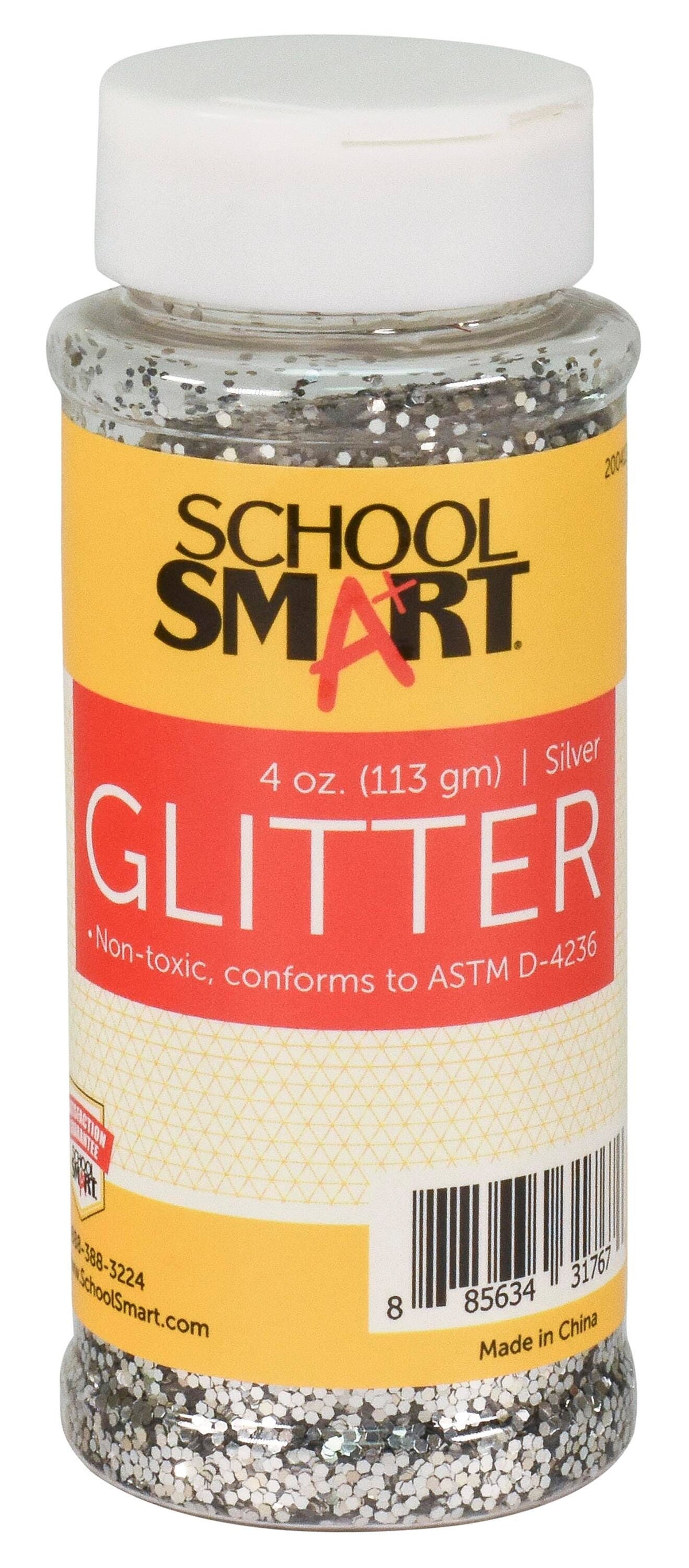 GLITTER 4 OZ SILVER SCHOOL SMART