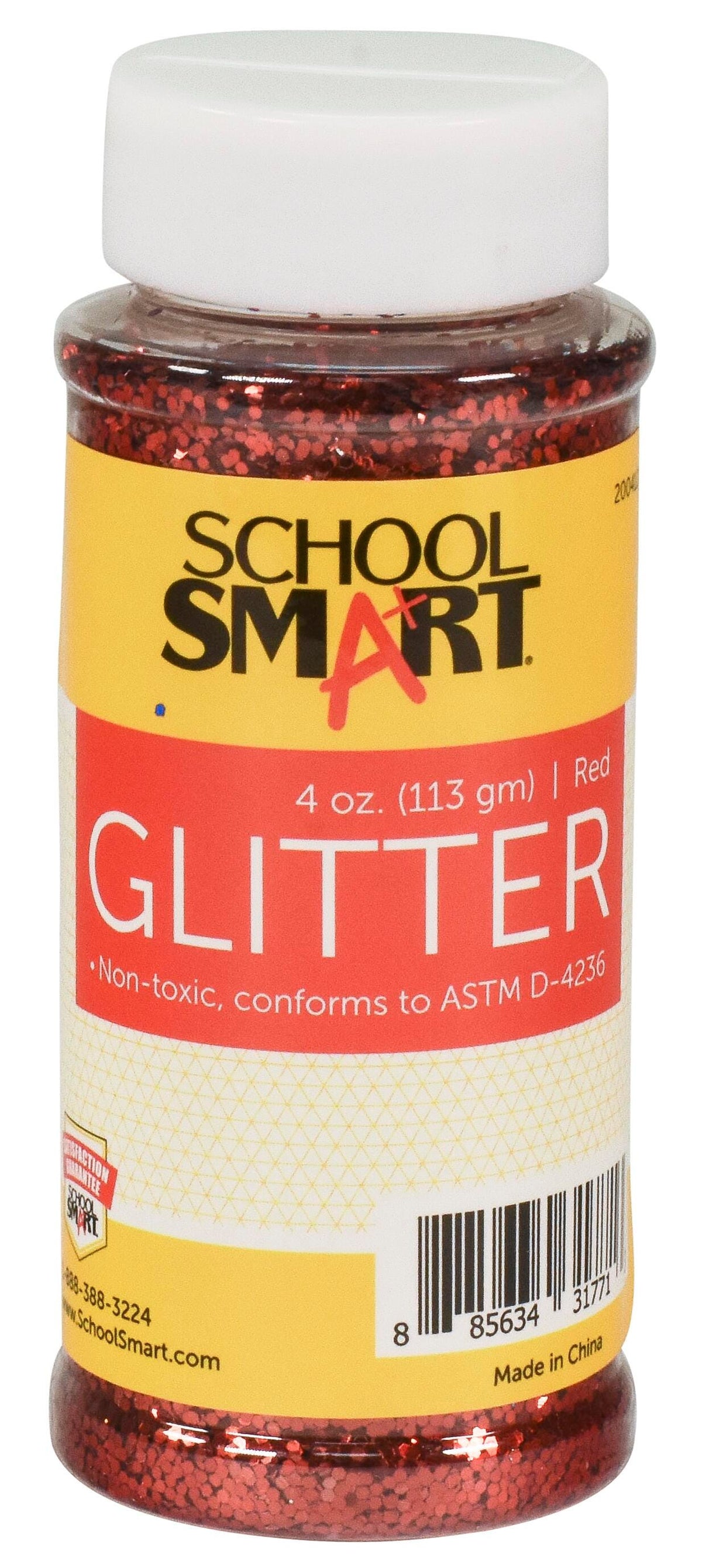 GLITTER 4 OZ RED SCHOOL SMART