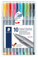 MARKER TRIPLUS FINELINER 0.3MM ASST SET OF 10