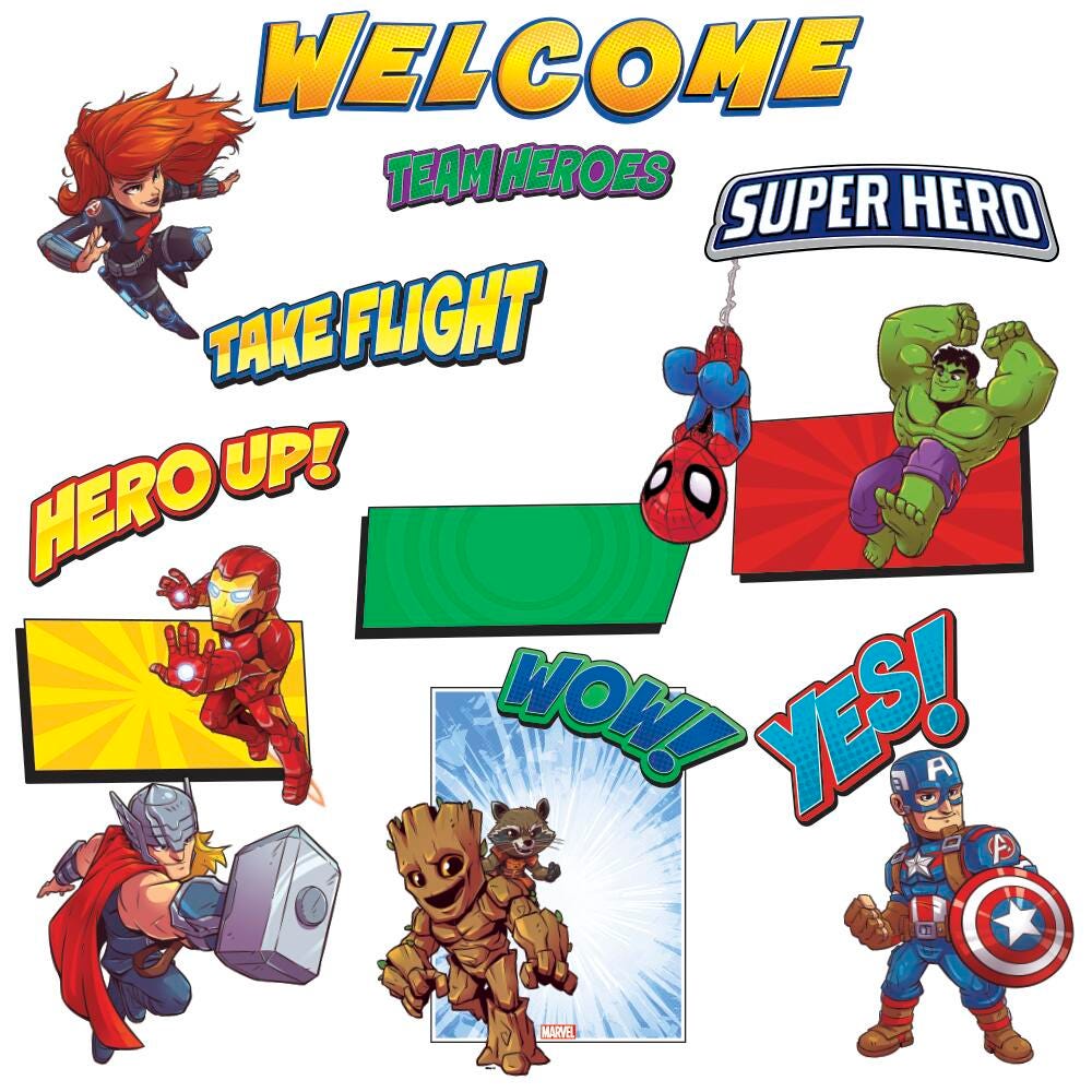 BULLETIN BOARD SET MARVEL SUPER HERO ADVENTURE WELCOME 24 PC