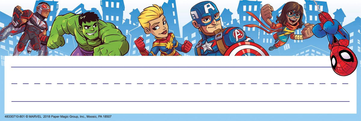NAME PLATES MARVEL SUPER HERO ADVENTURE 9.625X3.25 IN PK OF 36