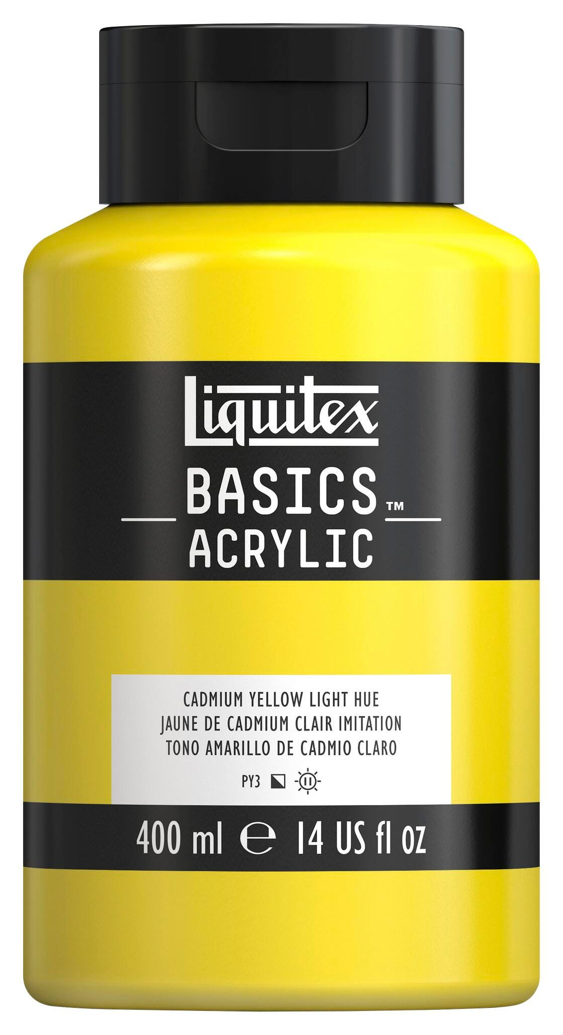 PAINT ACRYLIC LIQUITEX BASICS CADMIUM YELLOW LIGHT HUE 14 OZ