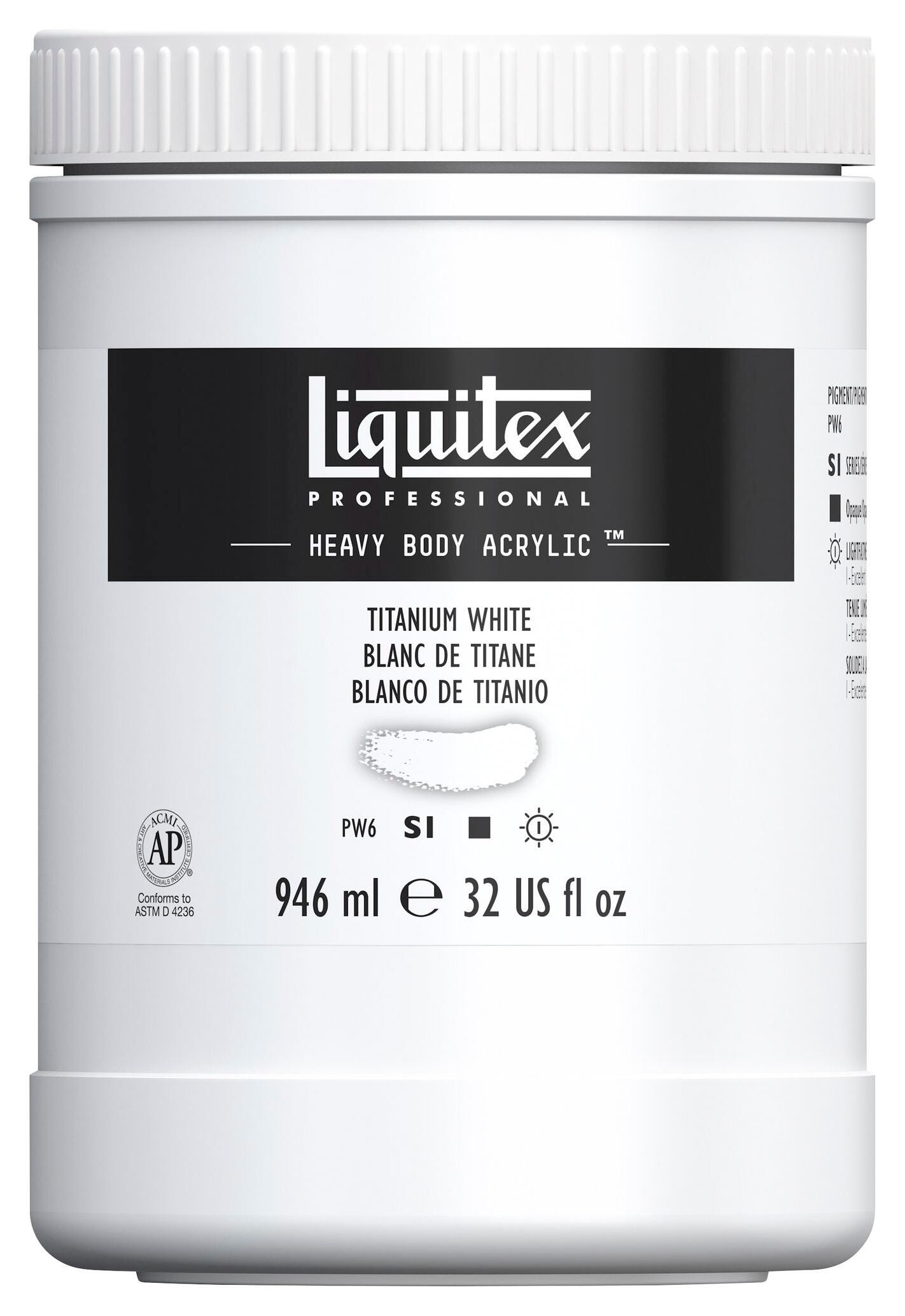 PAINT ACRYLIC HB LIQUITEX TITANIUM WHITE QUART